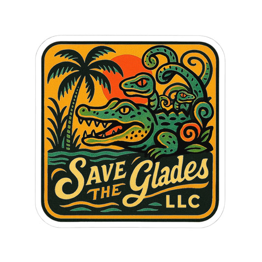 Vibrant Kiss-Cut Stickers for Eco-Lovers, Perfect for Laptops, Water Bottles, Scrapbooking, Eco-Friendly Gifts, Save the Glades Design