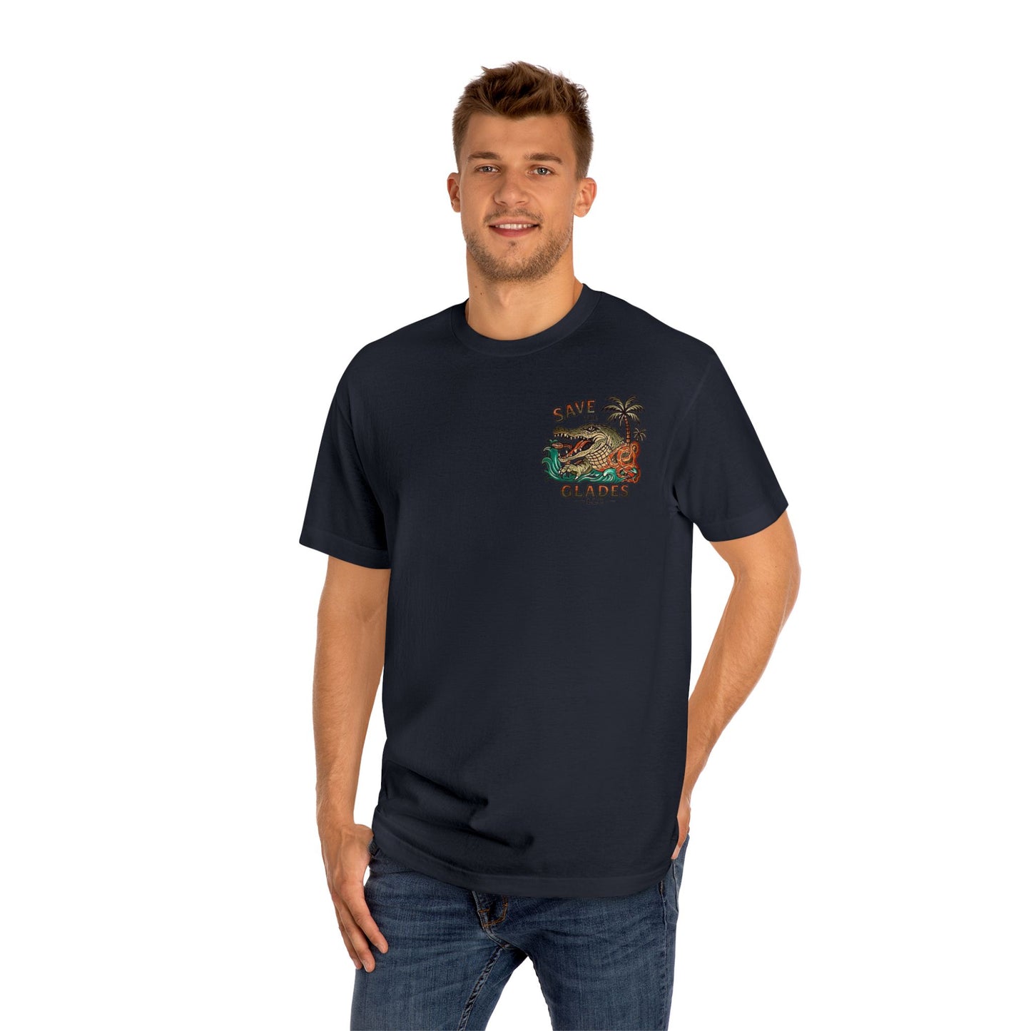 Save the Glades Alligator Tee — Retro Florida Swamp Graphic Shirt