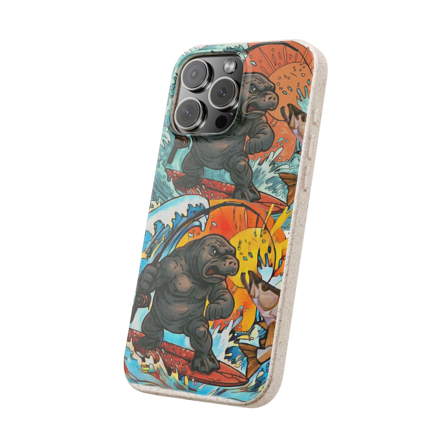 Eco-Friendly Phone Cases with Surfing Manatee Design, Biodegradable Phone Case, Ocean Lover Gift, Marine Life Accessories, Sustainable [...]