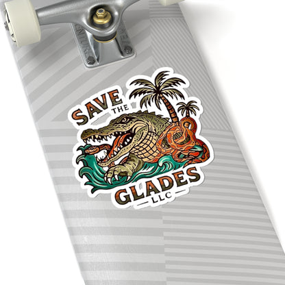 Save The Glades Alligator Sticker — Vintage Florida Everglades Laptop Decal