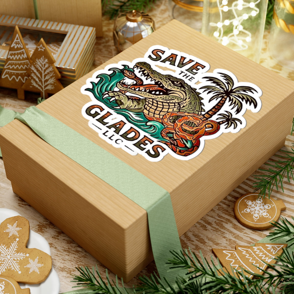 Save The Glades Alligator Sticker — Vintage Florida Everglades Laptop Decal