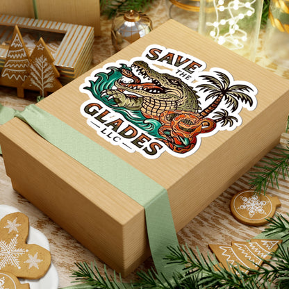 Save The Glades Alligator Sticker — Vintage Florida Everglades Laptop Decal