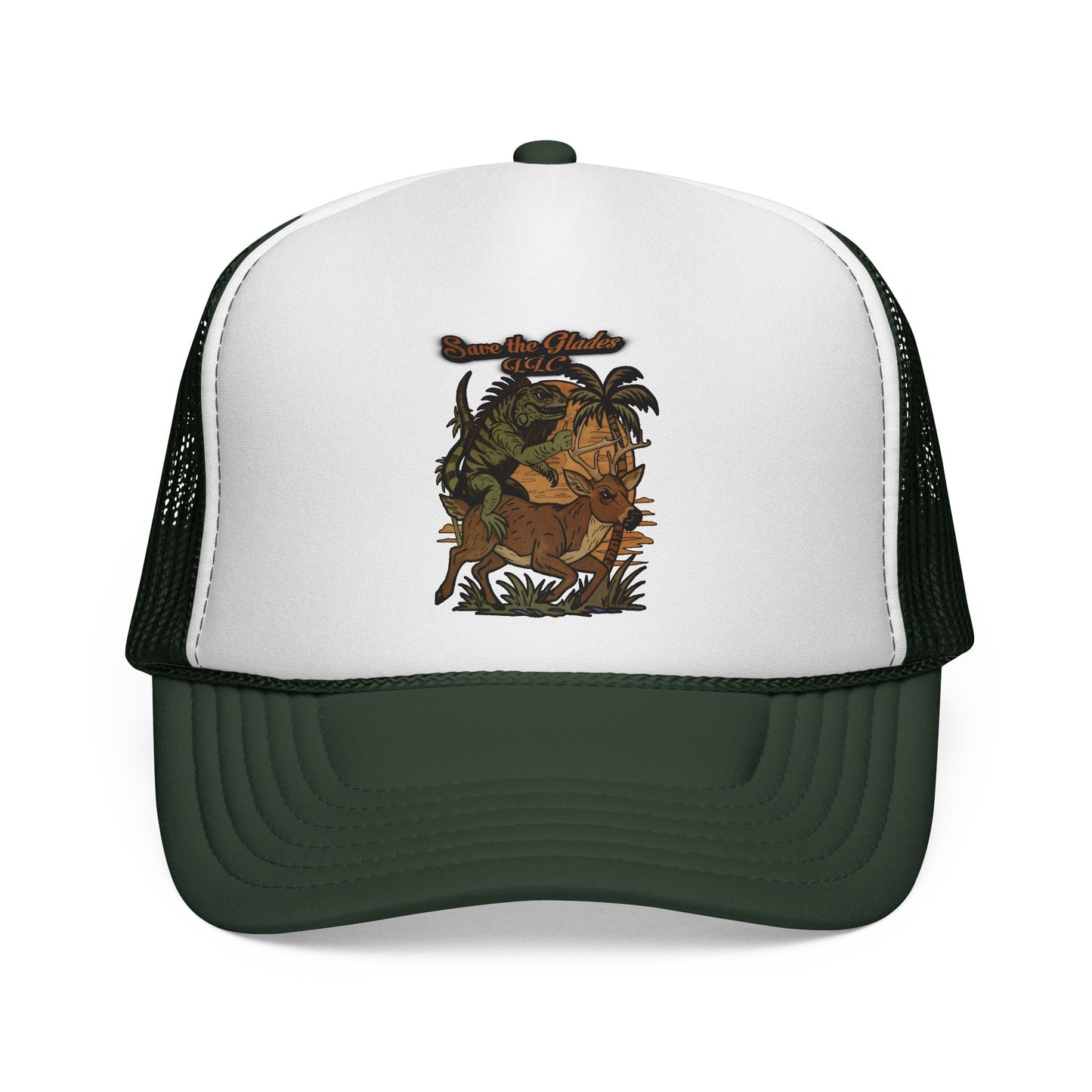 Vintage Adventure Trucker Cap — Tropical Jungle Animal Patch