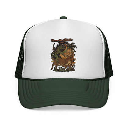 Vintage Adventure Trucker Cap — Tropical Jungle Animal Patch