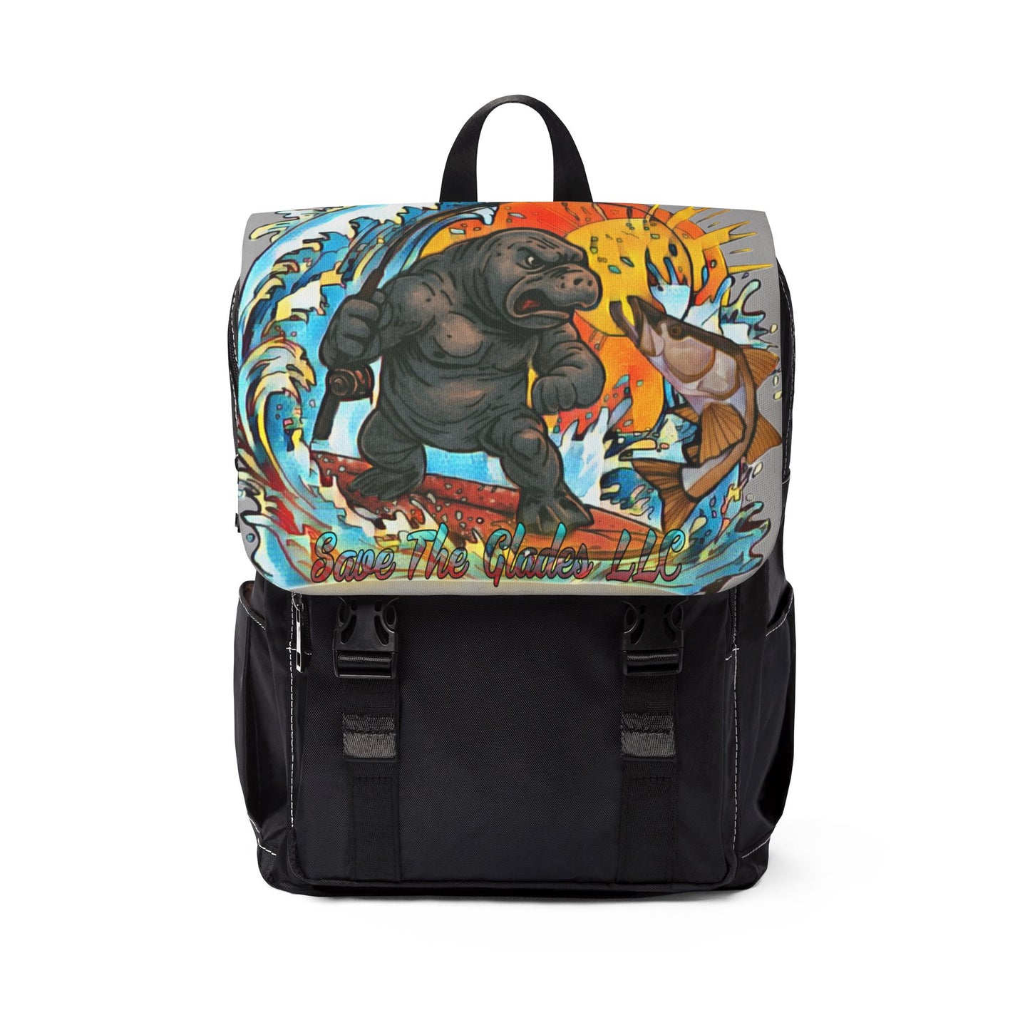 Casual Nature Manatee Man Unisex Shoulder Backpack