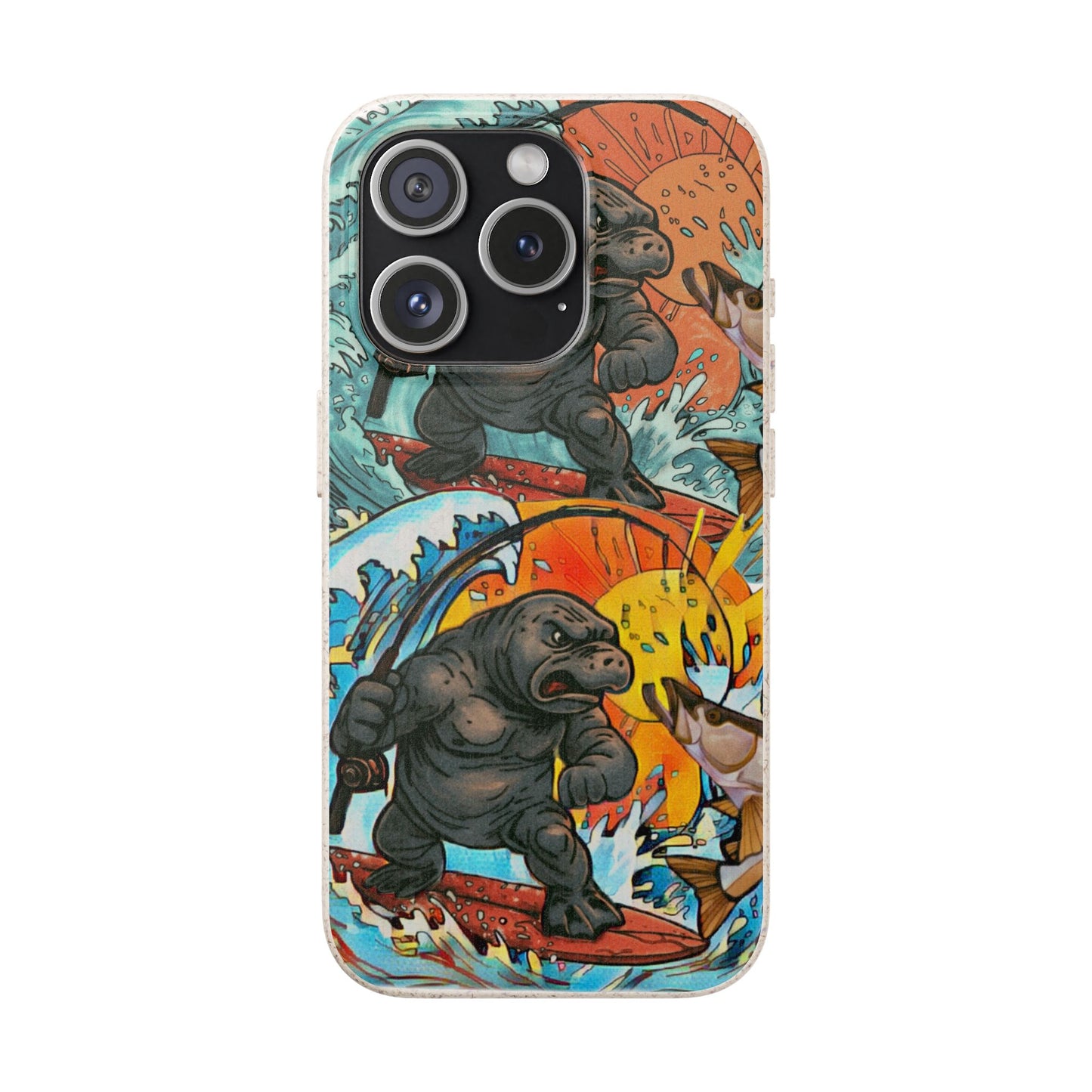 Eco-Friendly Phone Cases with Surfing Manatee Design, Biodegradable Phone Case, Ocean Lover Gift, Marine Life Accessories, Sustainable [...]