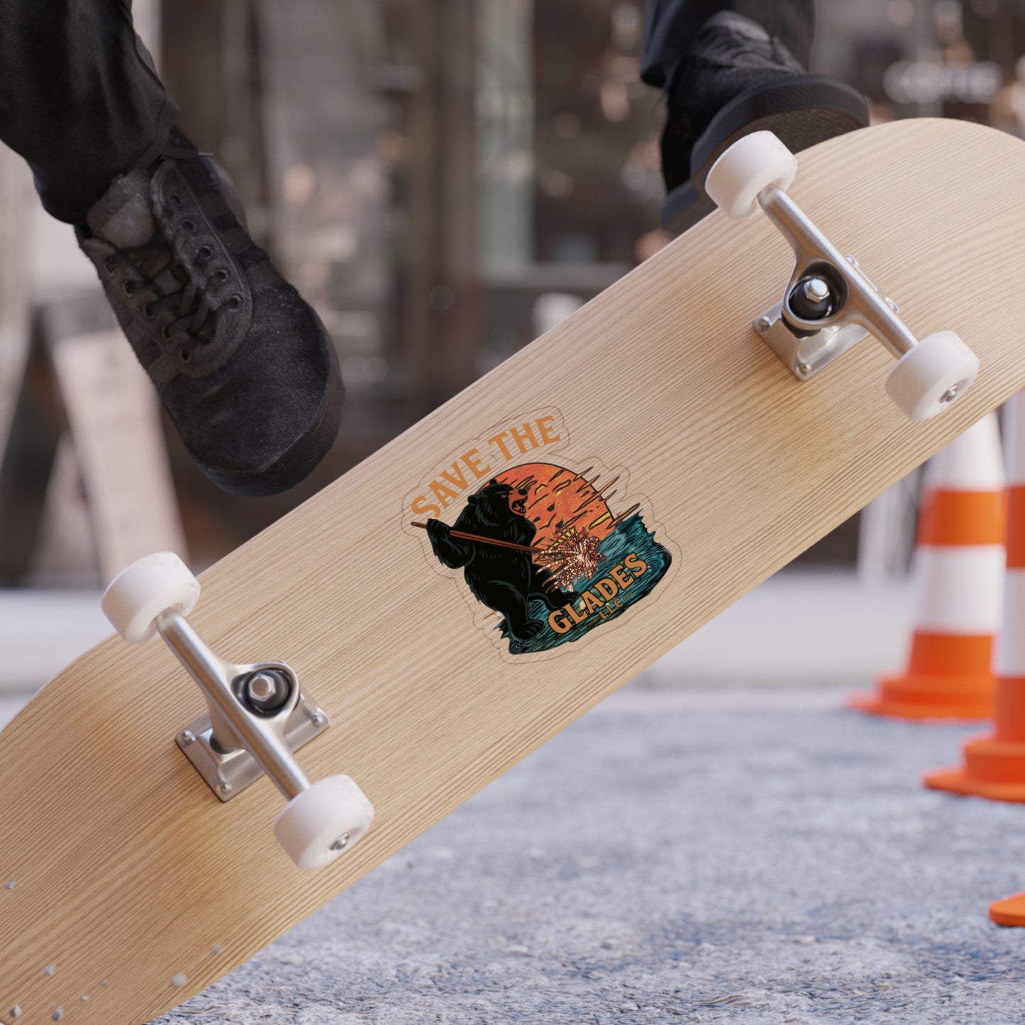 Die-Cut Outdoor Sticker - Save the Glades Bear Design, Eco-Friendly, Adventure Decor, Nature Lover Gift, Car Window Sticker, Outdoor [...]