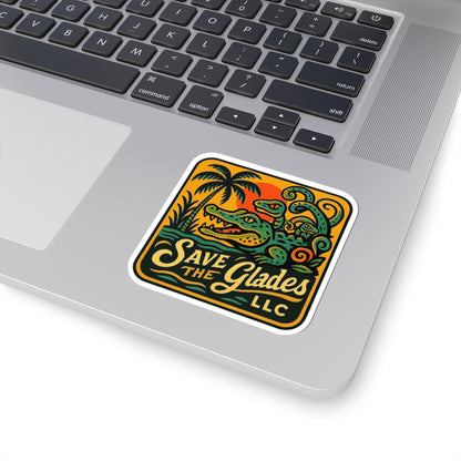 Vibrant Kiss-Cut Stickers for Eco-Lovers, Perfect for Laptops, Water Bottles, Scrapbooking, Eco-Friendly Gifts, Save the Glades Design