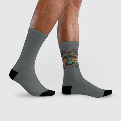 Sublimation Crew Socks - Fun Gifts for Nature Lovers, Wildlife Enthusiasts, Casual Wear, Unique Accessory, Personalized Sock Designs