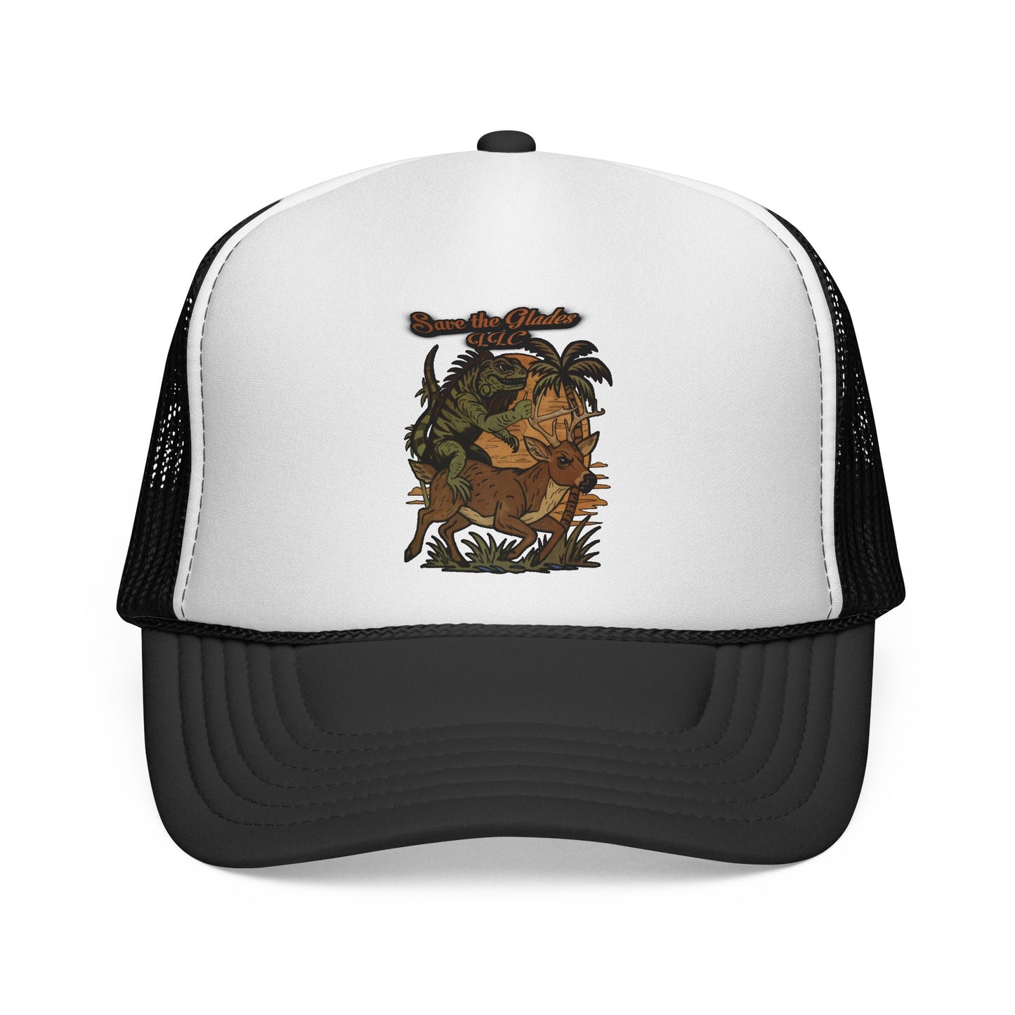 Vintage Adventure Trucker Cap — Tropical Jungle Animal Patch