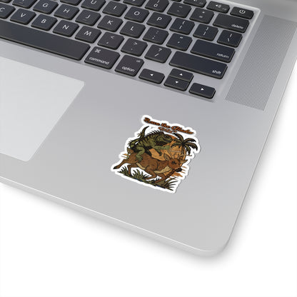 Save the Glades Sticker — Iguana Riding Deer Kiss-Cut Vinyl Decal
