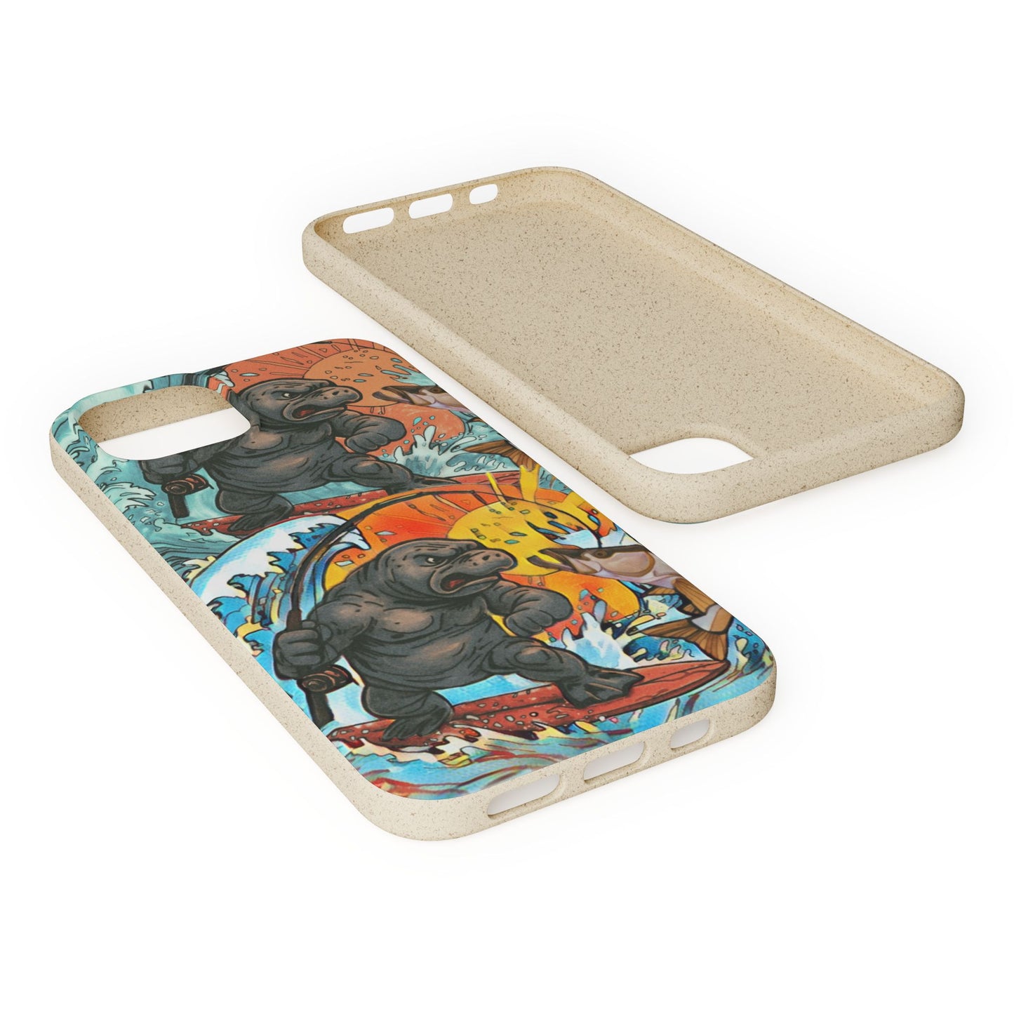 Eco-Friendly Phone Cases with Surfing Manatee Design, Biodegradable Phone Case, Ocean Lover Gift, Marine Life Accessories, Sustainable [...]