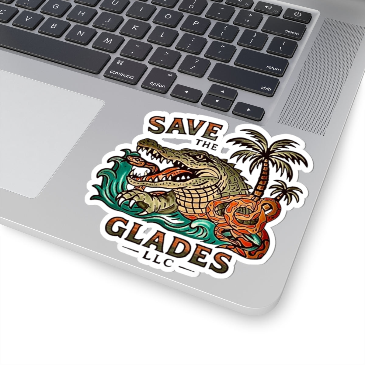 Save The Glades Alligator Sticker — Vintage Florida Everglades Laptop Decal