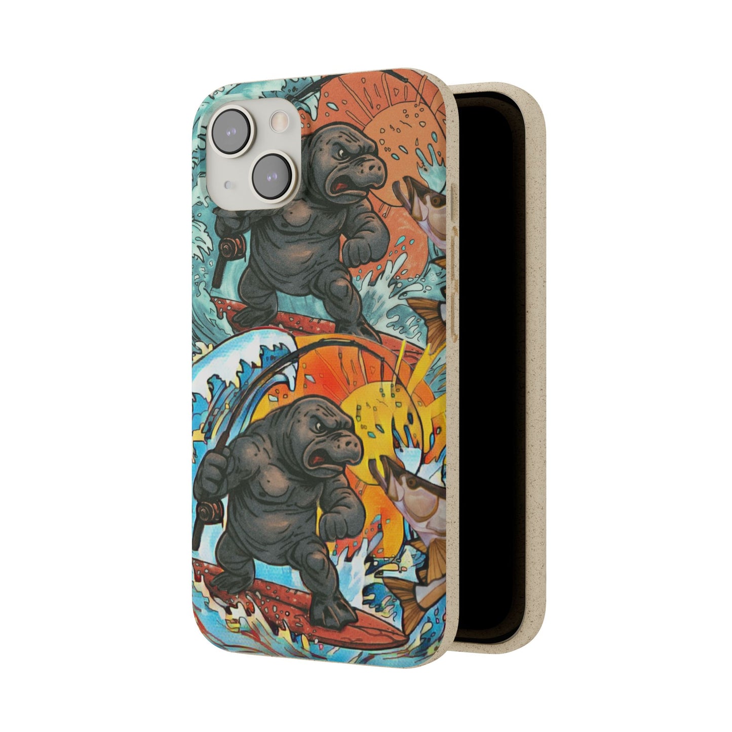 Eco-Friendly Phone Cases with Surfing Manatee Design, Biodegradable Phone Case, Ocean Lover Gift, Marine Life Accessories, Sustainable [...]