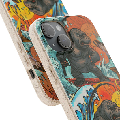 Eco-Friendly Phone Cases with Surfing Manatee Design, Biodegradable Phone Case, Ocean Lover Gift, Marine Life Accessories, Sustainable [...]