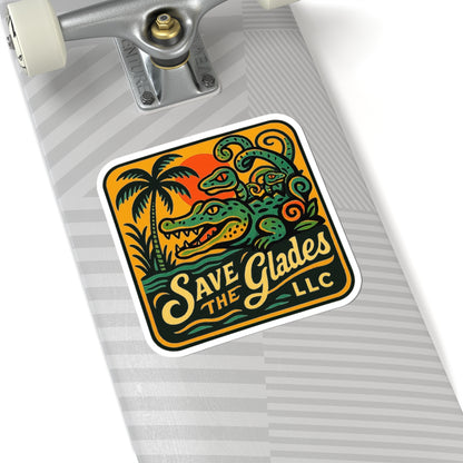 Vibrant Kiss-Cut Stickers for Eco-Lovers, Perfect for Laptops, Water Bottles, Scrapbooking, Eco-Friendly Gifts, Save the Glades Design