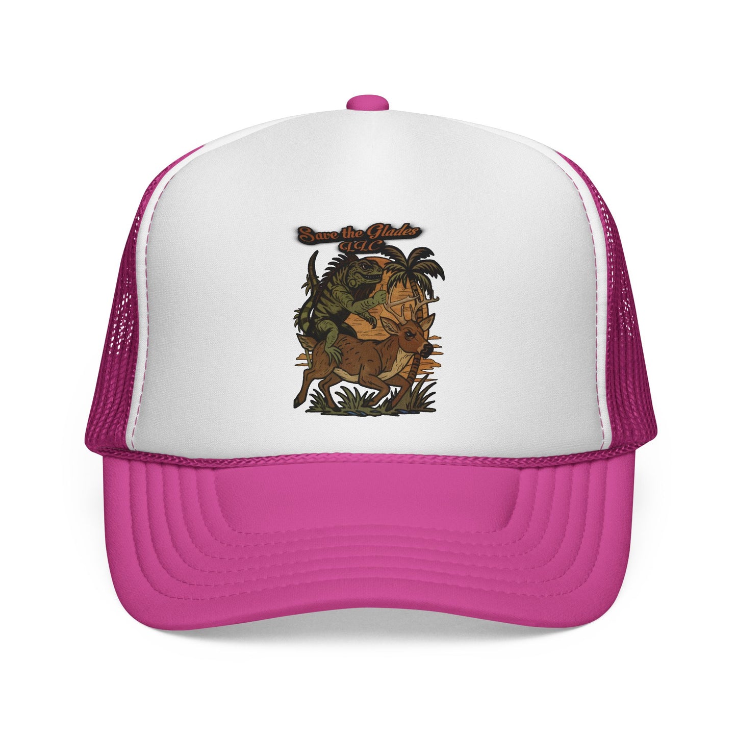 Vintage Adventure Trucker Cap — Tropical Jungle Animal Patch