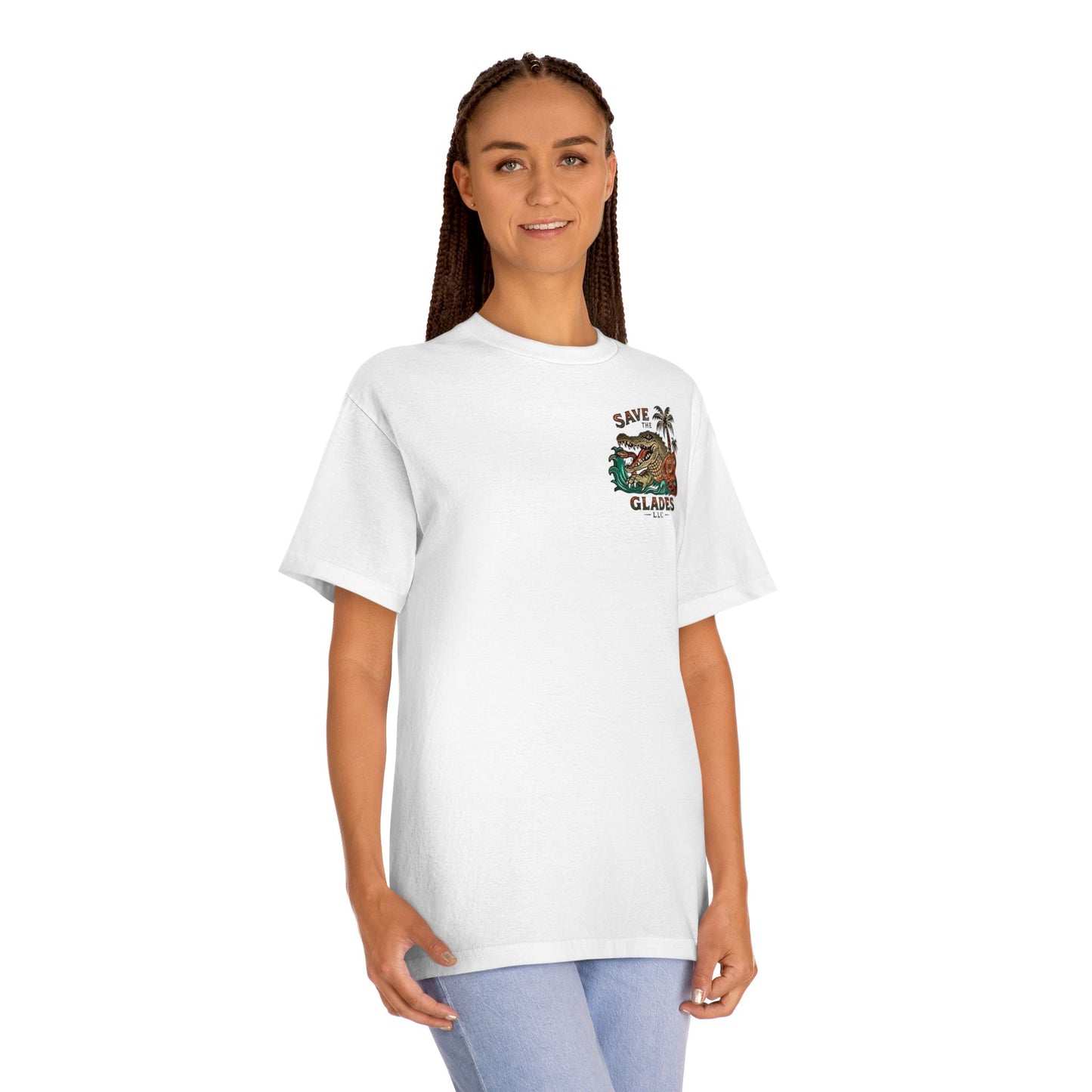 Save the Glades Alligator Tee — Retro Florida Swamp Graphic Shirt
