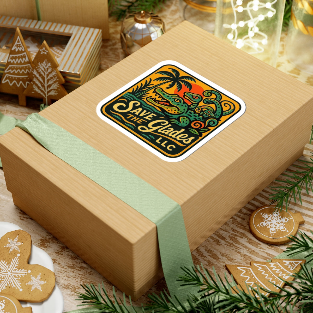 Vibrant Kiss-Cut Stickers for Eco-Lovers, Perfect for Laptops, Water Bottles, Scrapbooking, Eco-Friendly Gifts, Save the Glades Design