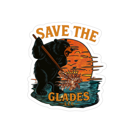 Die-Cut Outdoor Sticker - Save the Glades Bear Design, Eco-Friendly, Adventure Decor, Nature Lover Gift, Car Window Sticker, Outdoor [...]
