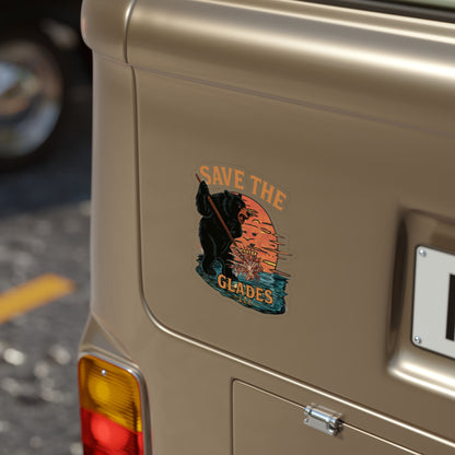 Die-Cut Outdoor Sticker - Save the Glades Bear Design, Eco-Friendly, Adventure Decor, Nature Lover Gift, Car Window Sticker, Outdoor [...]