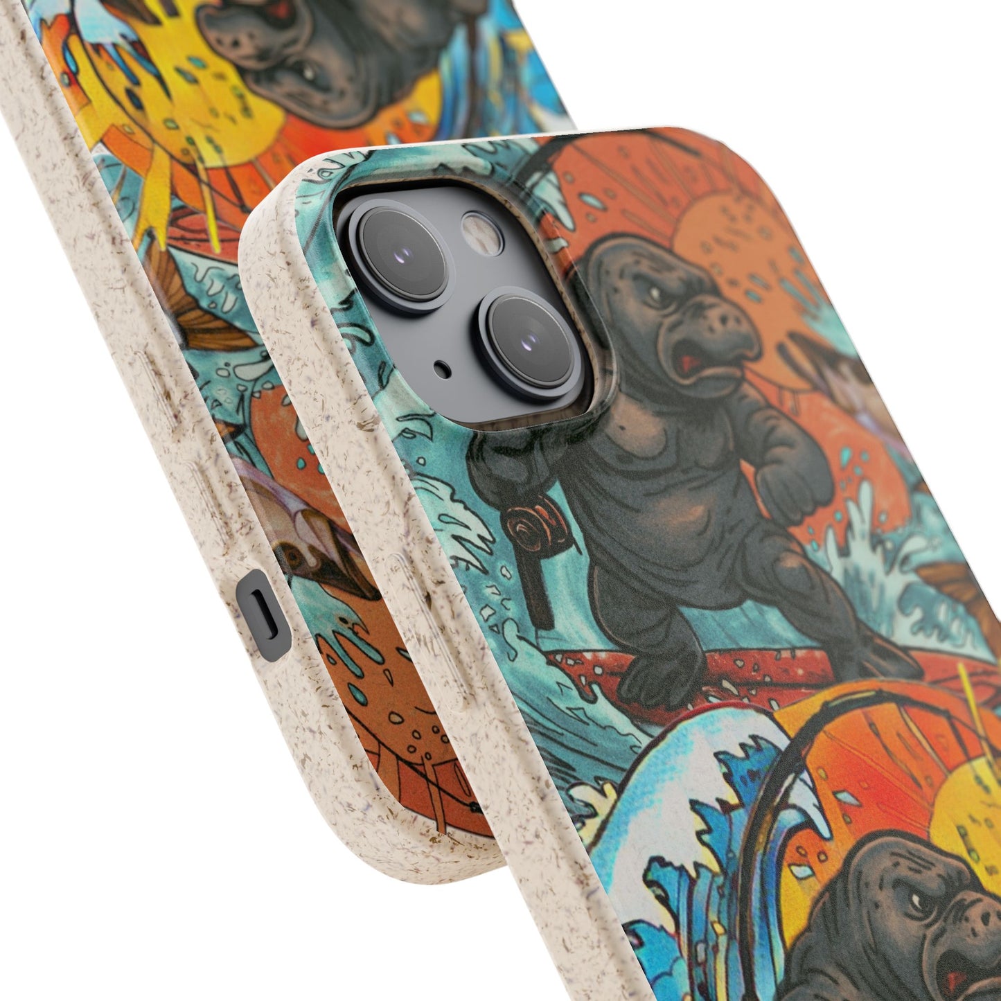 Eco-Friendly Phone Cases with Surfing Manatee Design, Biodegradable Phone Case, Ocean Lover Gift, Marine Life Accessories, Sustainable [...]