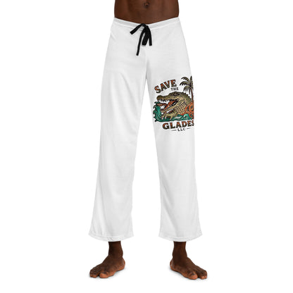 Save the Glades Pajama Pants — Men's Relaxed Loungewear with Alligator & Palm Graphic
