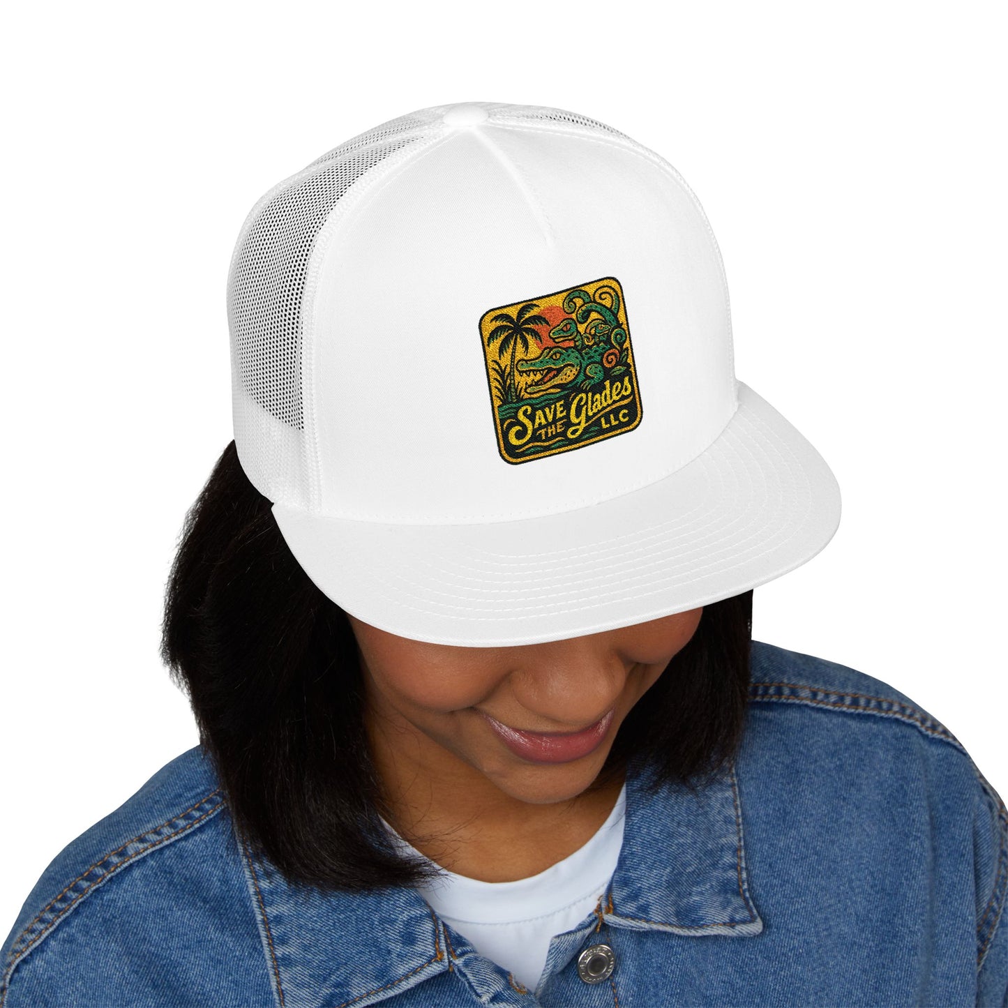 Embroidered Trucker Cap, Beach Hat, Outdoor Cap, Gift for Him, Summer Headwear, Vacation Accessory