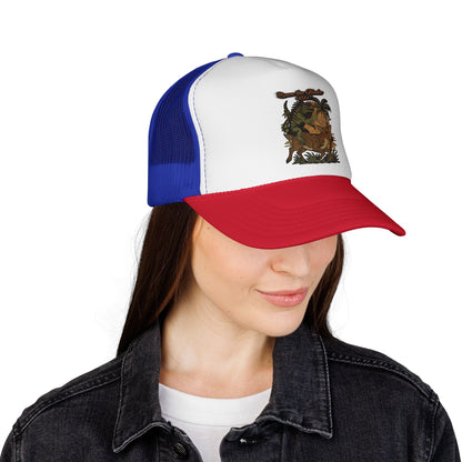 Vintage Adventure Trucker Cap — Tropical Jungle Animal Patch