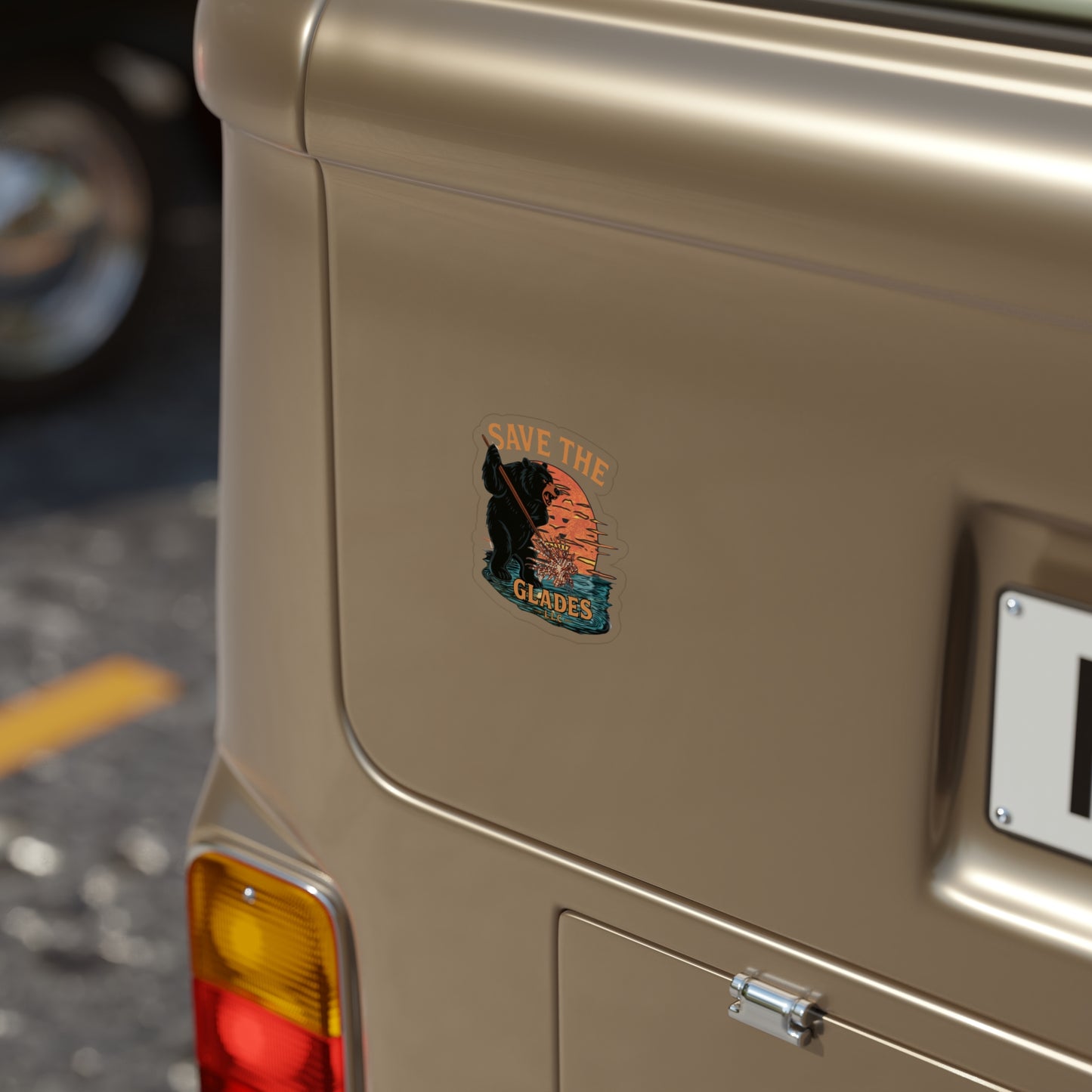 Die-Cut Outdoor Sticker - Save the Glades Bear Design, Eco-Friendly, Adventure Decor, Nature Lover Gift, Car Window Sticker, Outdoor [...]