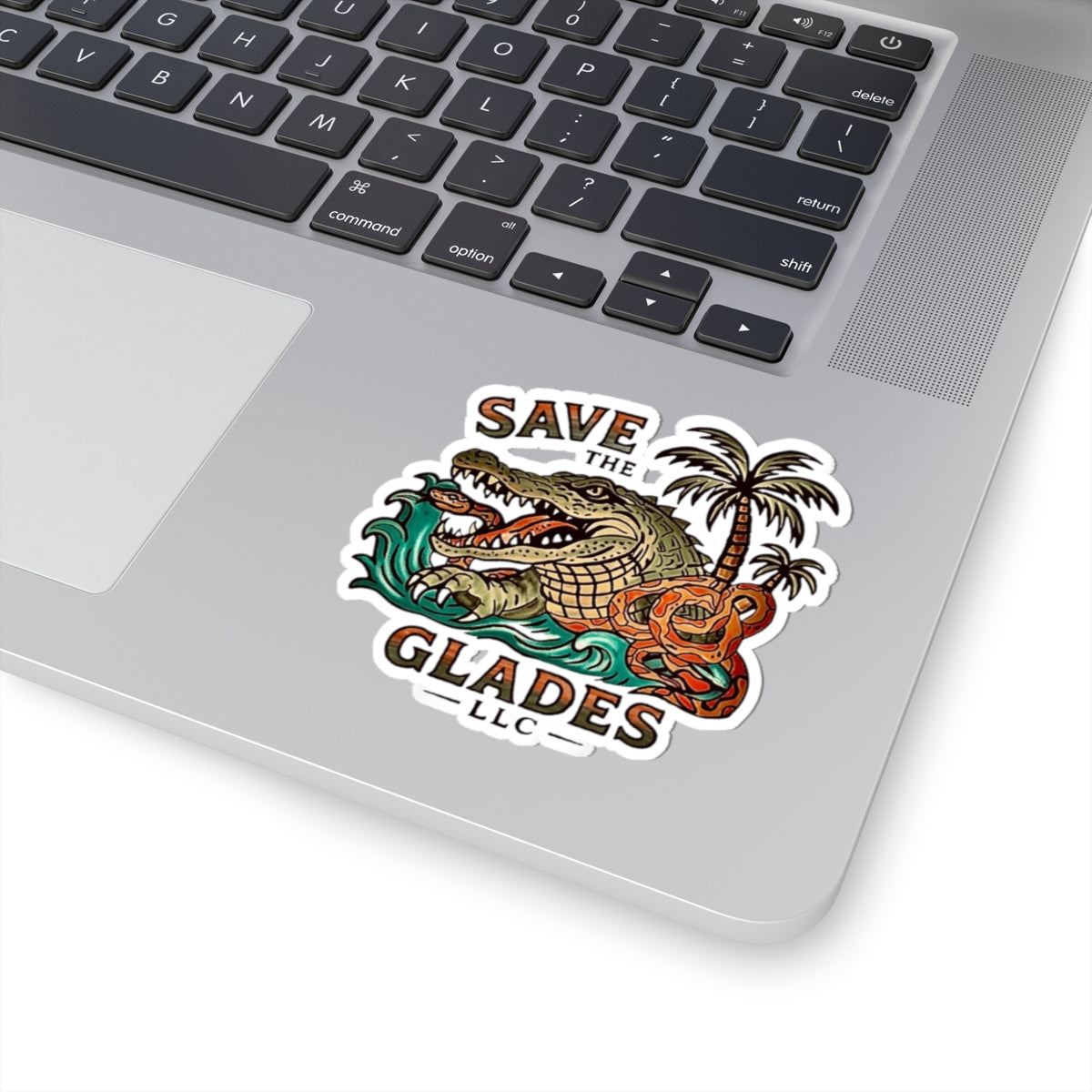 Save The Glades Alligator Sticker — Vintage Florida Everglades Laptop Decal
