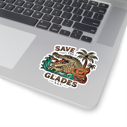 Save The Glades Alligator Sticker — Vintage Florida Everglades Laptop Decal