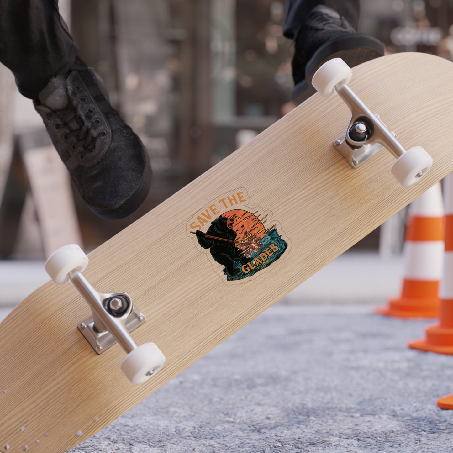 Die-Cut Outdoor Sticker - Save the Glades Bear Design, Eco-Friendly, Adventure Decor, Nature Lover Gift, Car Window Sticker, Outdoor [...]