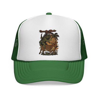 Vintage Adventure Trucker Cap — Tropical Jungle Animal Patch