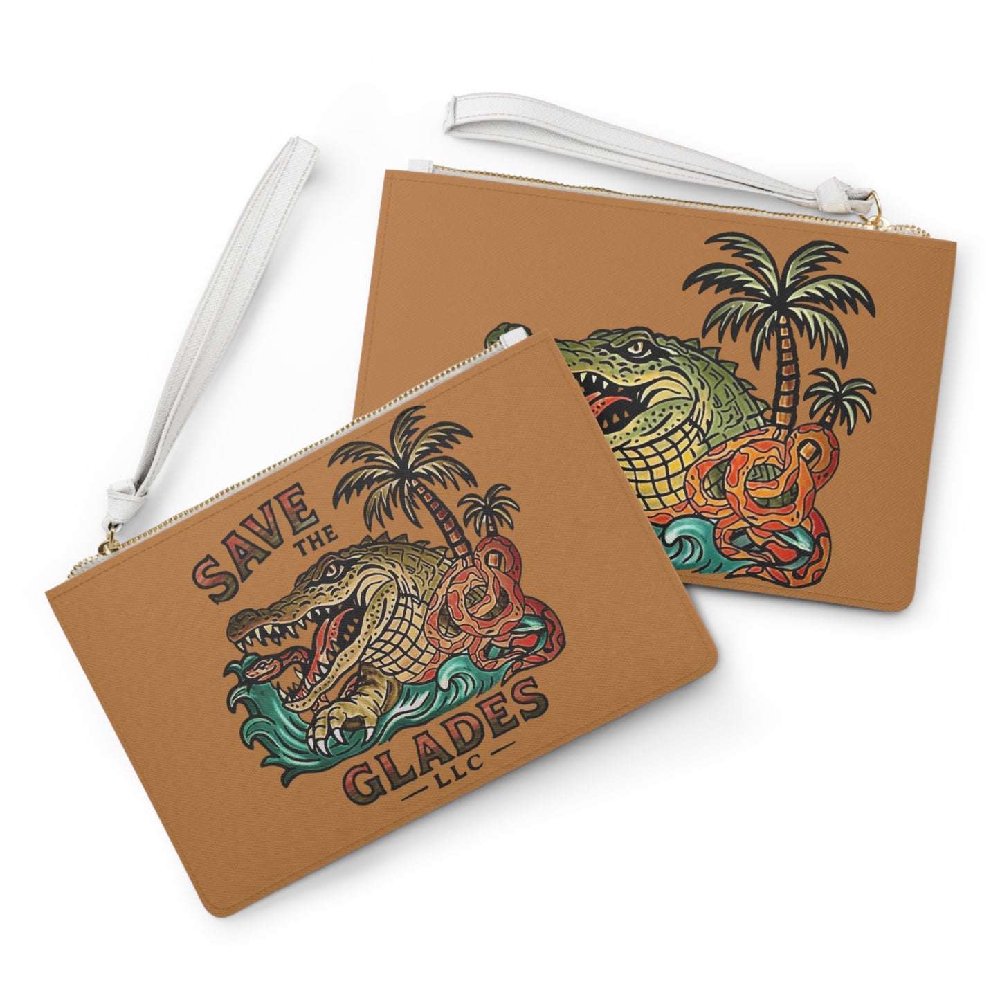Save the Glades Gator Clutch Bag, Eco-Friendly Accessories for Nature Lovers, Beach Bag, Festival Clutch, Wildlife Conservation