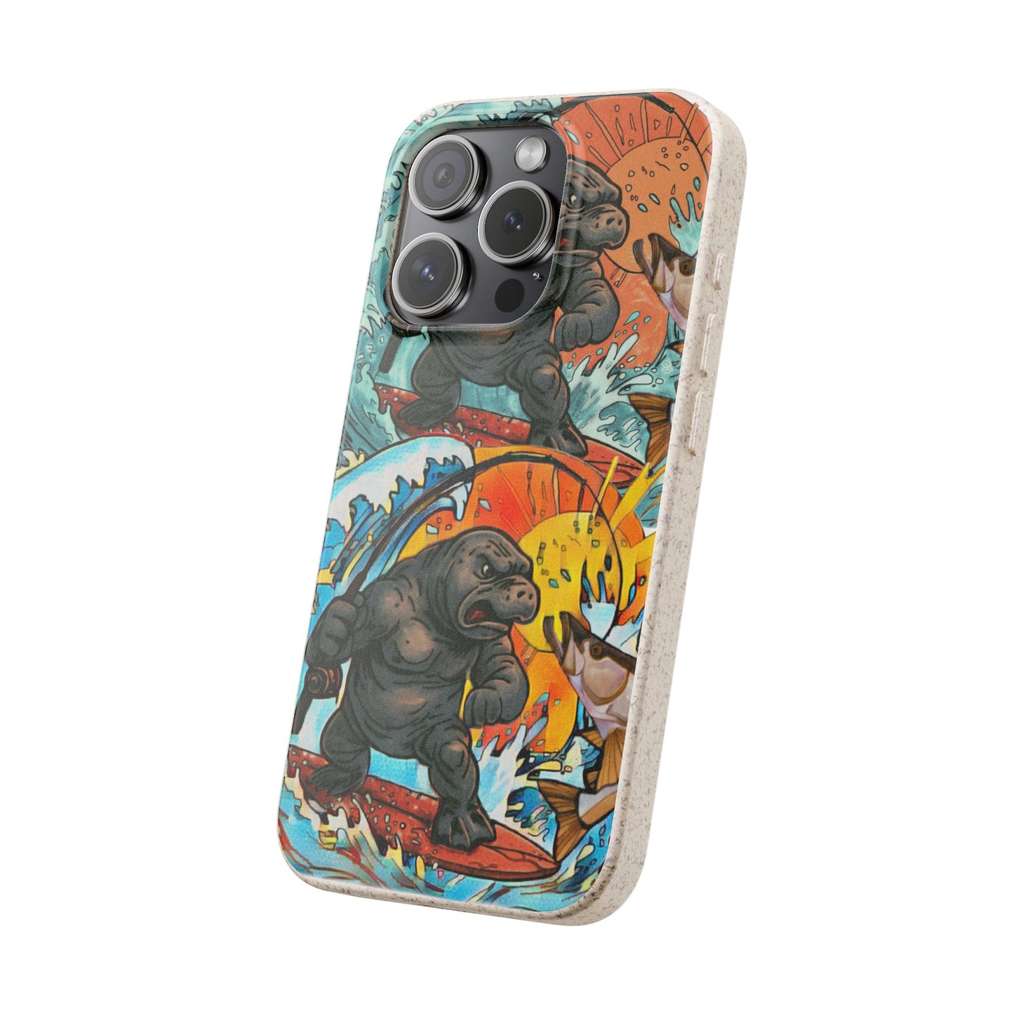 Eco-Friendly Phone Cases with Surfing Manatee Design, Biodegradable Phone Case, Ocean Lover Gift, Marine Life Accessories, Sustainable [...]