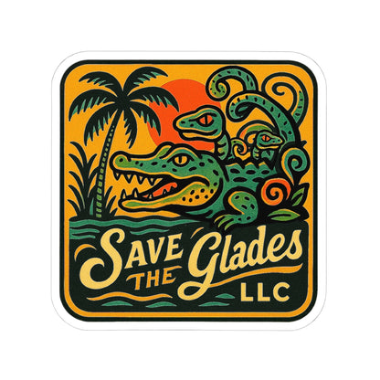 Vibrant Kiss-Cut Stickers for Eco-Lovers, Perfect for Laptops, Water Bottles, Scrapbooking, Eco-Friendly Gifts, Save the Glades Design
