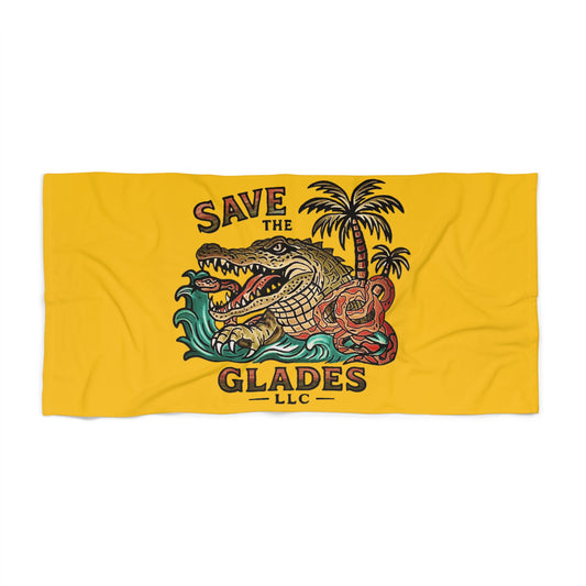 Vibrant Beach Towel - 'Save the Glades' Lifestyle Towels for Relaxation, Pool Days, Travel, Gift for Nature Lovers