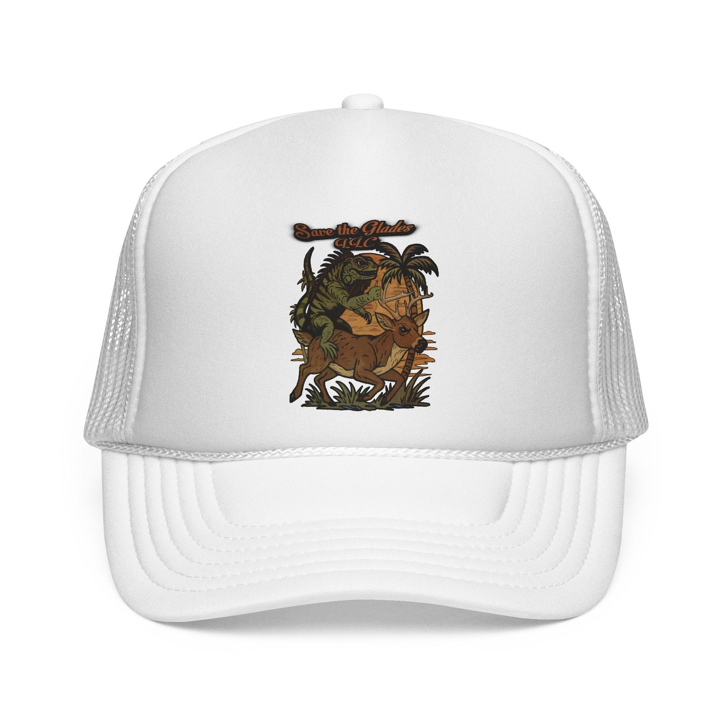 Vintage Adventure Trucker Cap — Tropical Jungle Animal Patch